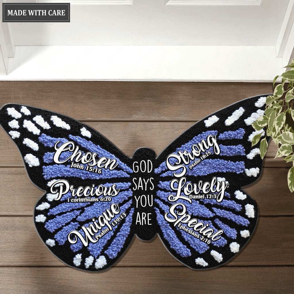Gorgeous Butterfly God Says You Are Shaped Doormat