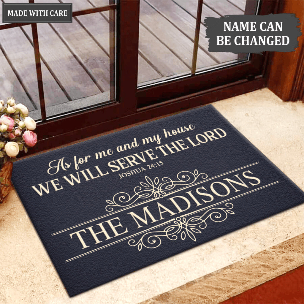 Luvingrace L105 Vintage Monogram Collection As For My House Personalized Doormat