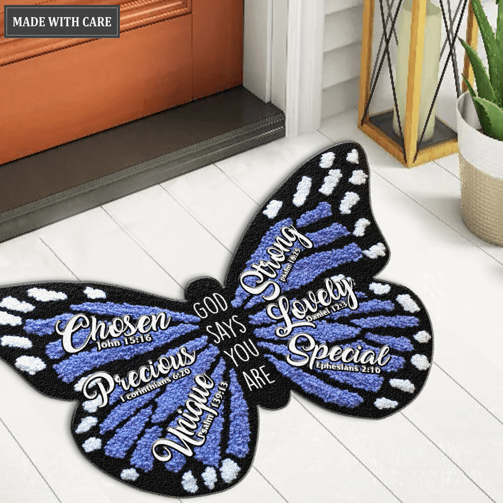 Gorgeous Butterfly God Says You Are Shaped Doormat