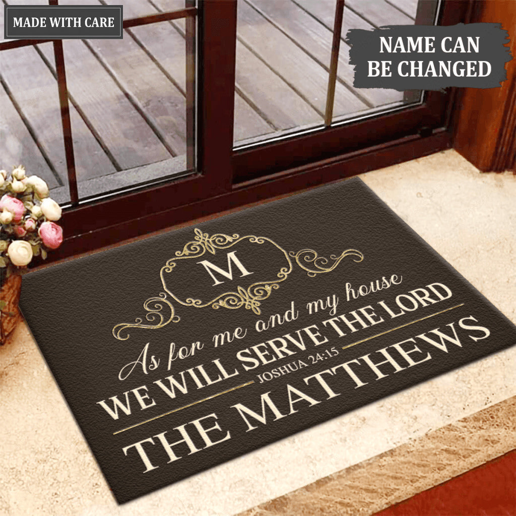Luvingrace L106 Royal Monogram Collection As For My House Personalized Doormat