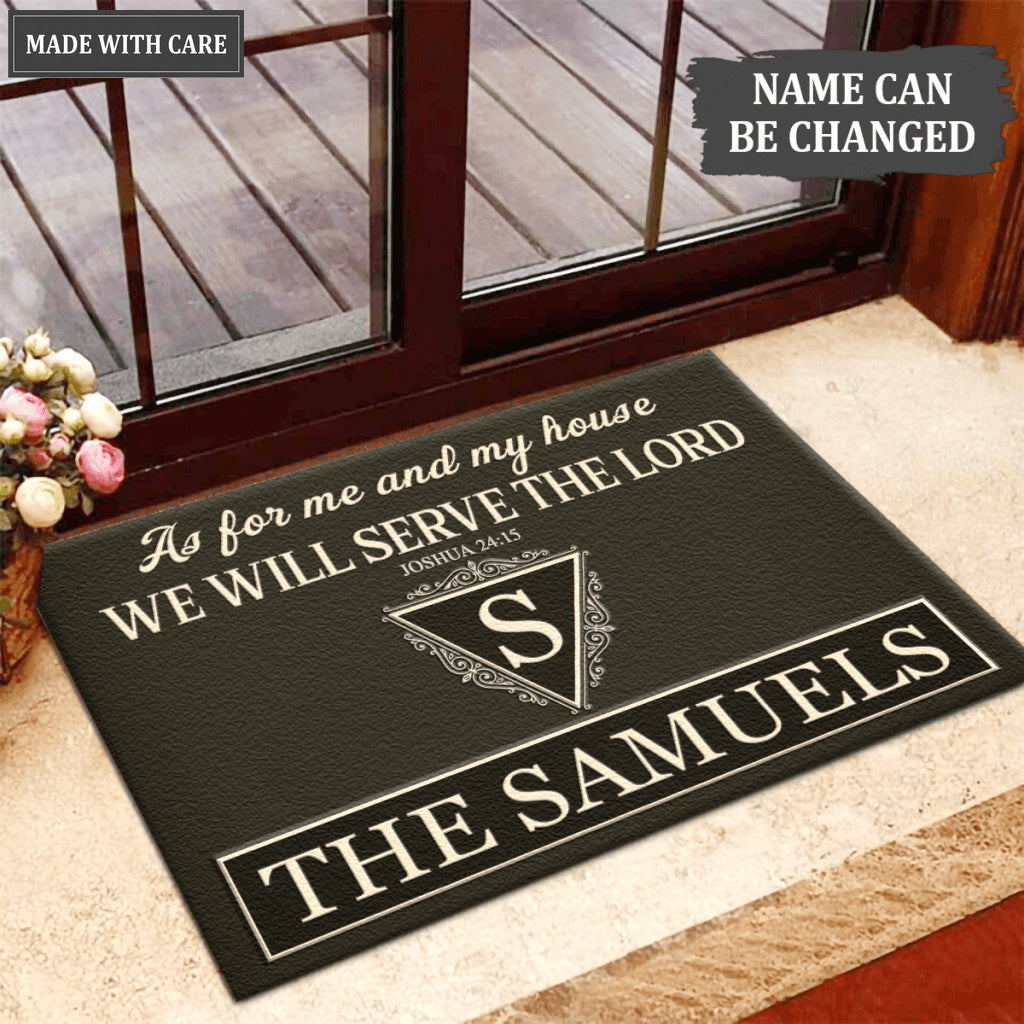 Luvingrace L107 Royal Monogram Collection As For My House Personalized Doormat