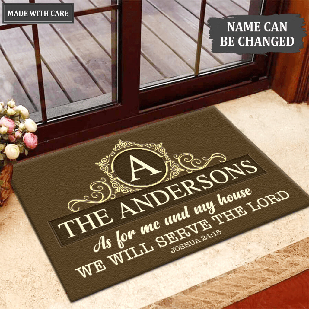 Luvingrace L108 Royal Monogram Collection As For My House Personalized Doormat