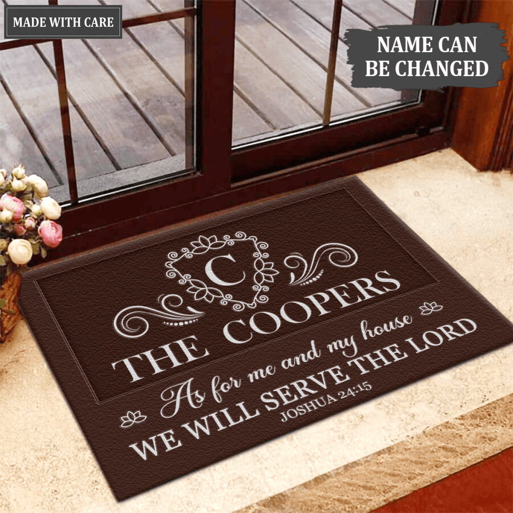 Luvingrace L109 Royal Monogram Collection As For My House Personalized Doormat