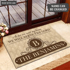 Luvingrace L111 Vintage Monogram Collection As For My House Personalized Doormat
