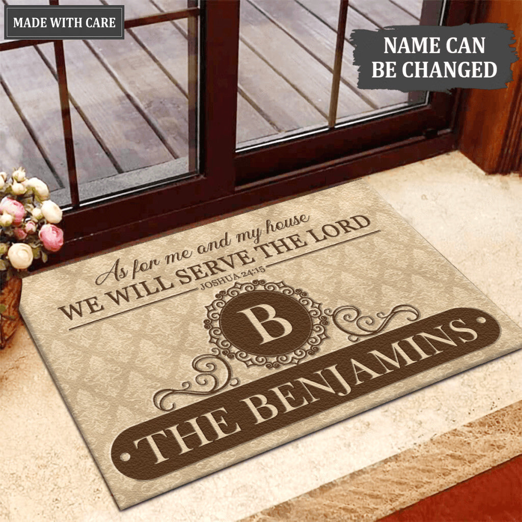 Luvingrace L111 Vintage Monogram Collection As For My House Personalized Doormat