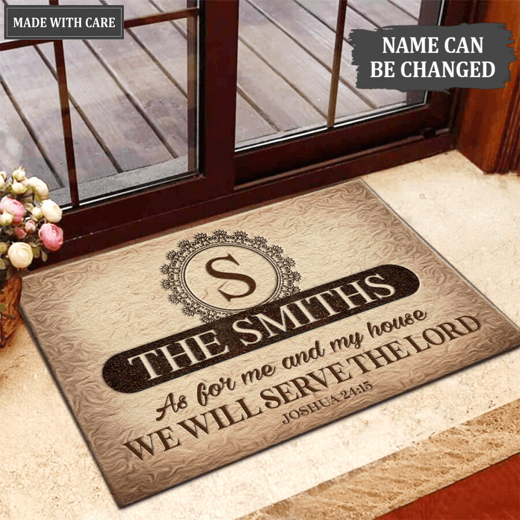Luvingrace L112 Vintage Monogram Collection As For My House Personalized Doormat