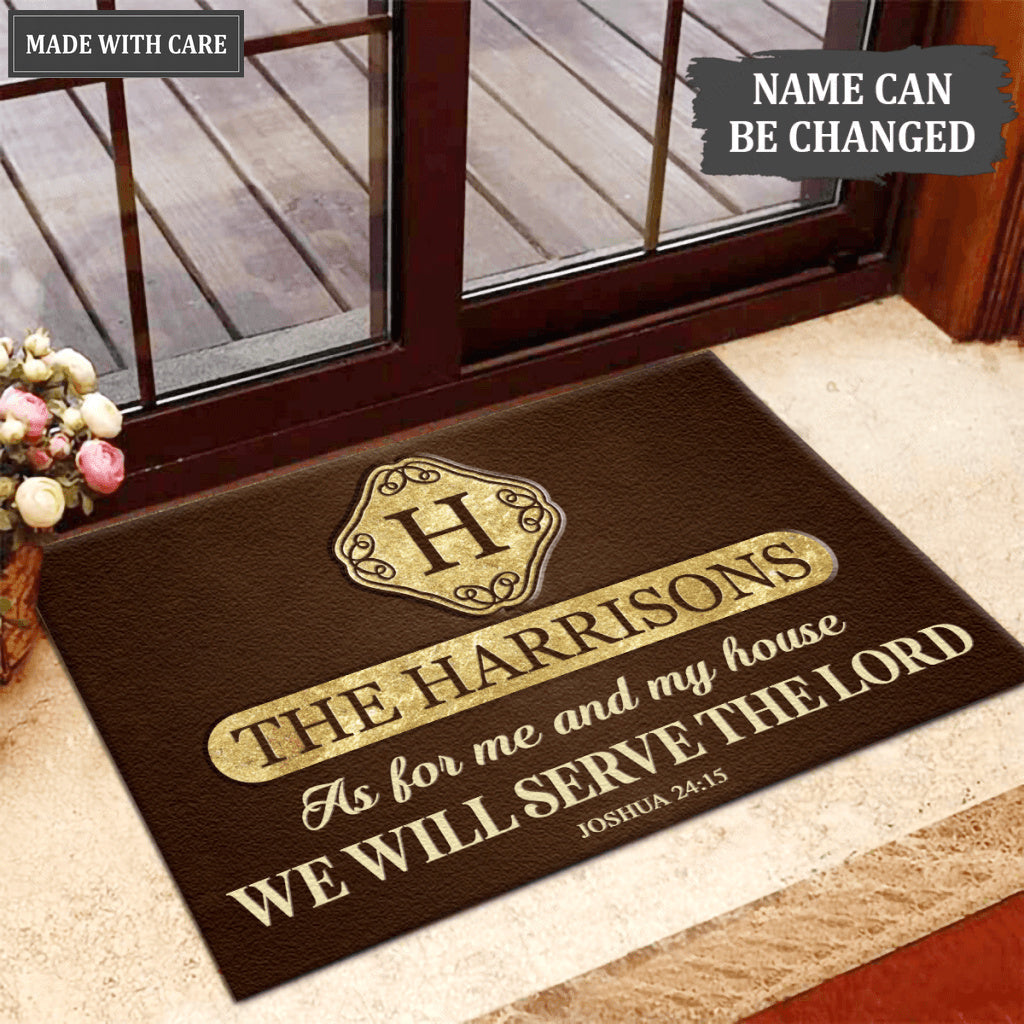 Luvingrace L113 Vintage Monogram Collection As For My House Personalized Doormat