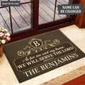 Luvingrace L114 Vintage Monogram Collection As For My House Personalized Doormat