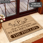 Luvingrace L117 Vintage Monogram Collection As For My House Personalized Doormat
