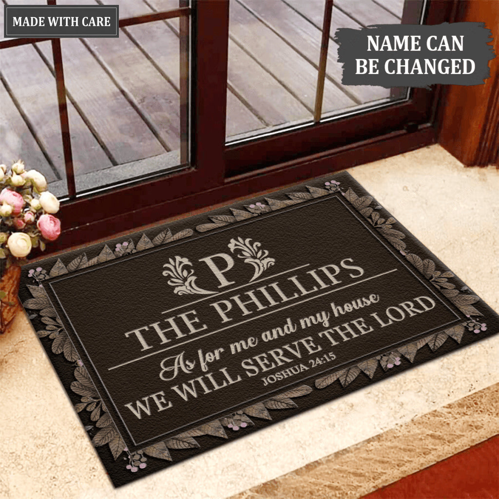 Luvingrace L118 Vintage Monogram Collection As For My House Personalized Doormat