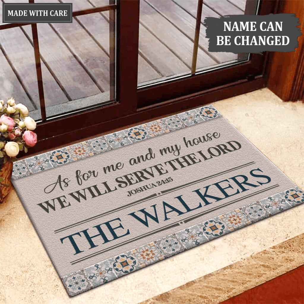 Luvingrace L120 Vintage Monogram Collection As For My House Personalized Doormat