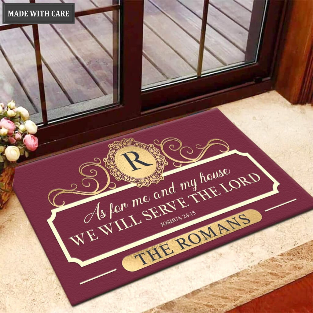 Color Options Family Home Serve The Lord Personalized Doormat