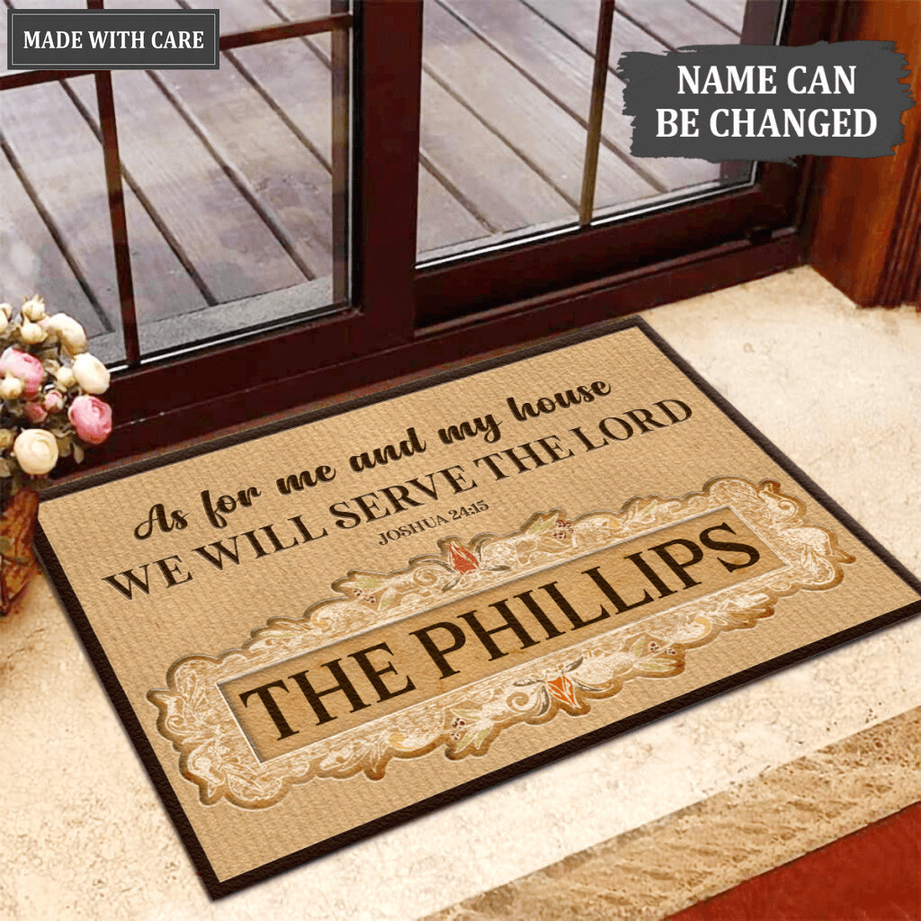 Luvingrace L122 Vintage Monogram Collection As For My House Personalized Doormat