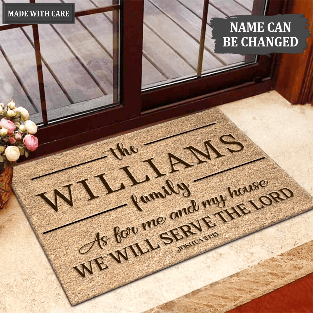 Luvingrace L123 Vintage Monogram Collection As For My House Personalized Doormat