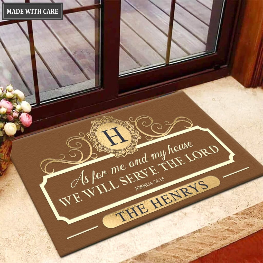 Color Options Family Home Serve The Lord Personalized Doormat