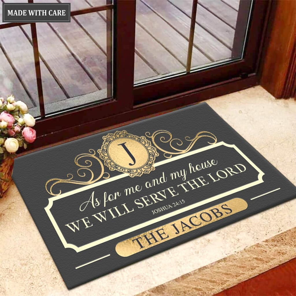 Color Options Family Home Serve The Lord Personalized Doormat