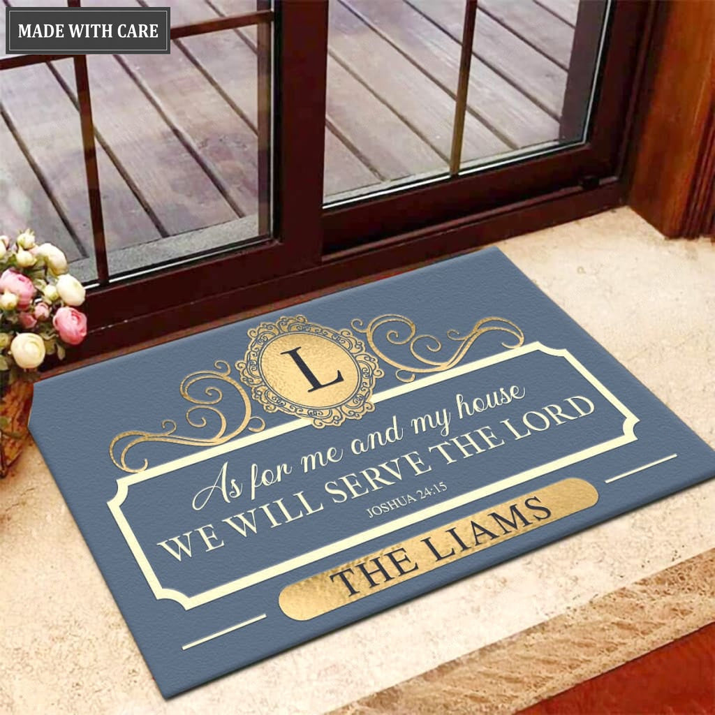 Color Options Family Home Serve The Lord Personalized Doormat