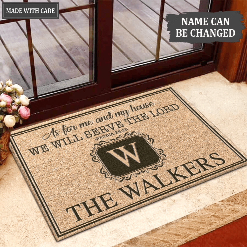 Luvingrace L126 Vintage Monogram Collection As For My House Personalized Doormat