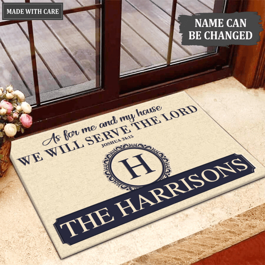 Luvingrace L127 Vintage Monogram Collection As For My House Personalized Doormat