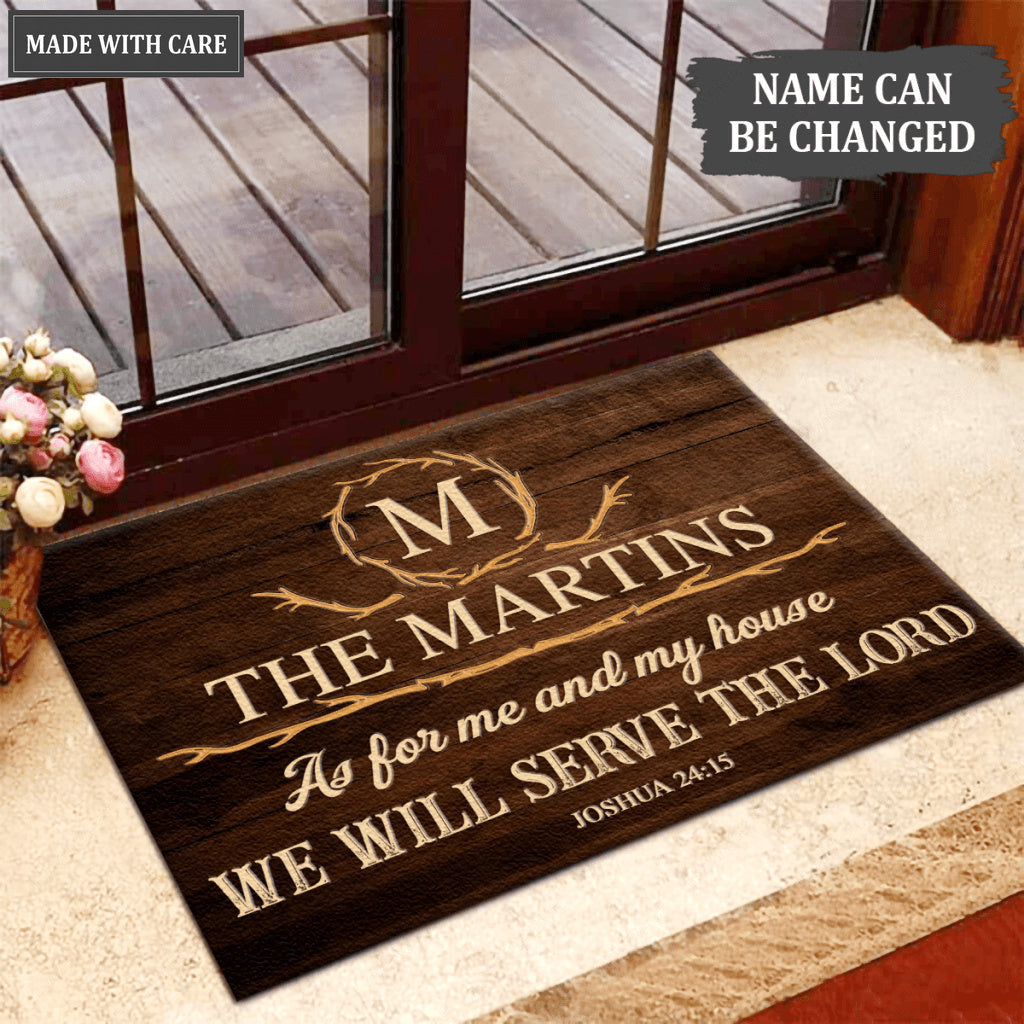 Luvingrace L129 Vintage Monogram Collection As For My House Personalized Doormat
