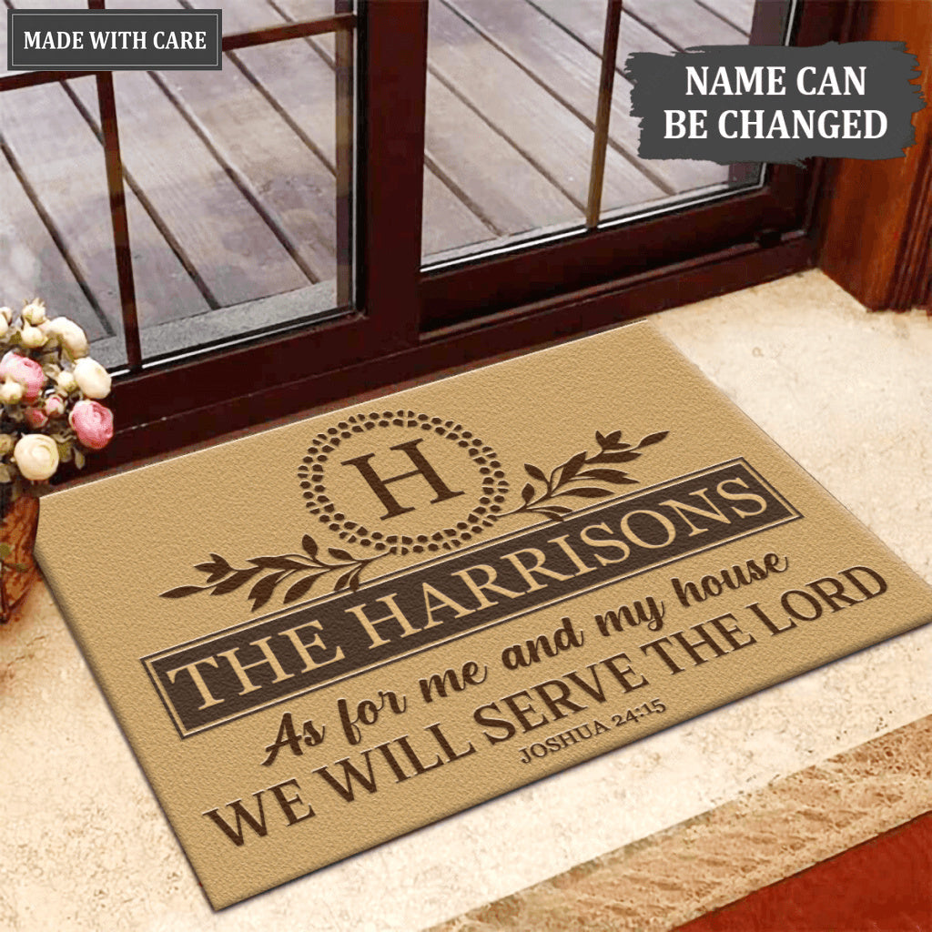Luvingrace L131 Floral Monogram Collection As For My House Personalized Doormat