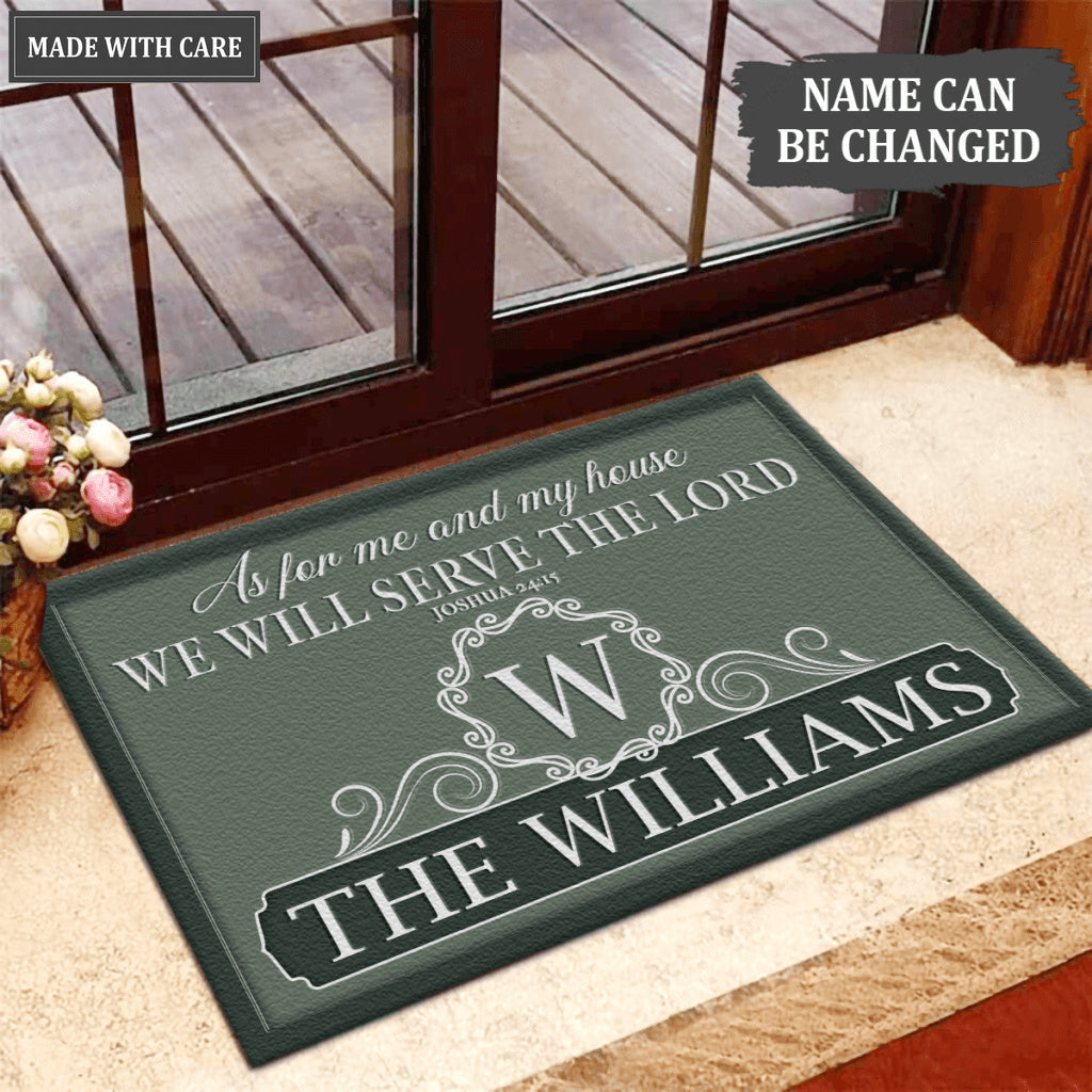 Luvingrace L133 Vintage Monogram Collection As For My House Personalized Doormat