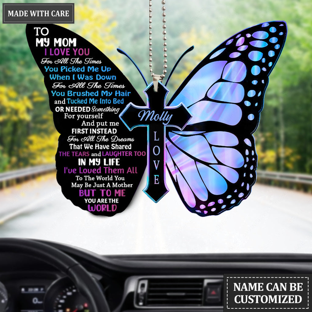 To My Mom Butterfly Personalized Ornament