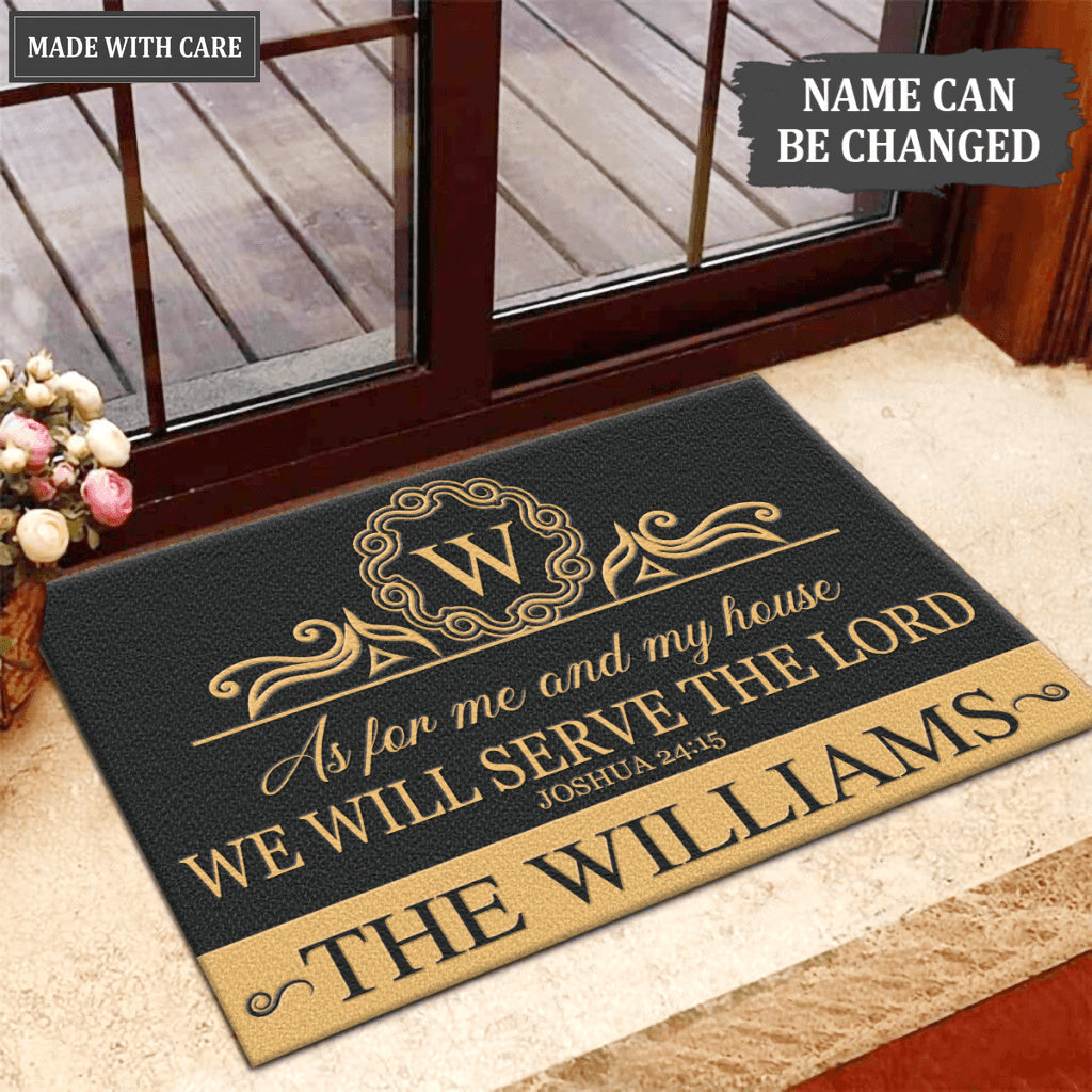 Luvingrace L134 Vintage Monogram Collection As For My House Personalized Doormat