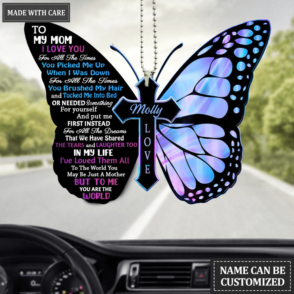 To My Mom Butterfly Personalized Ornament