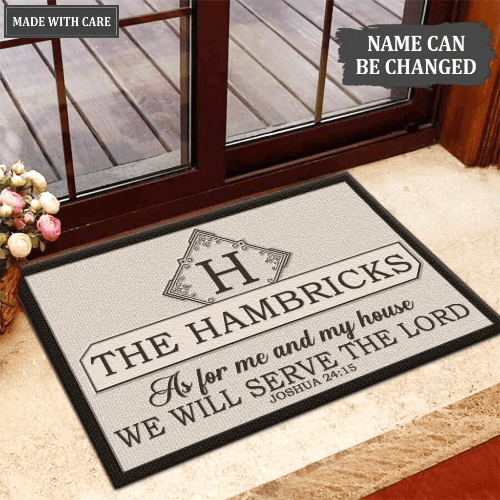 Luvingrace L135 Vintage Monogram Collection As For My House Personalized Doormat