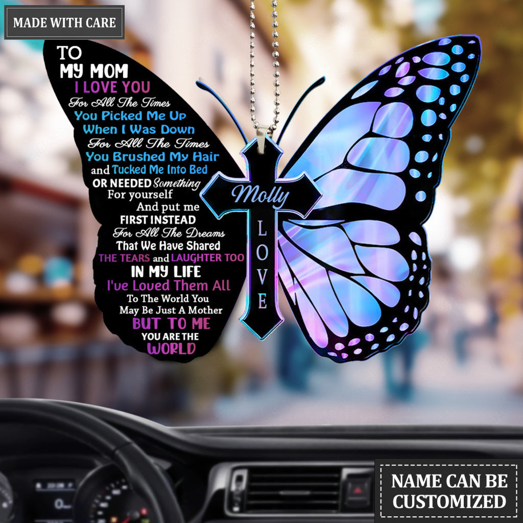 To My Mom Butterfly Personalized Ornament