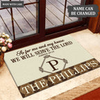 Luvingrace L136 Vintage Monogram Collection As For My House Personalized Doormat