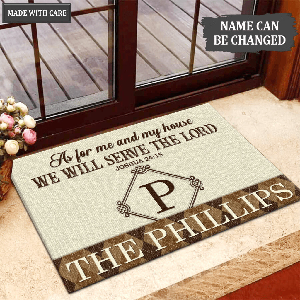 Luvingrace L136 Vintage Monogram Collection As For My House Personalized Doormat