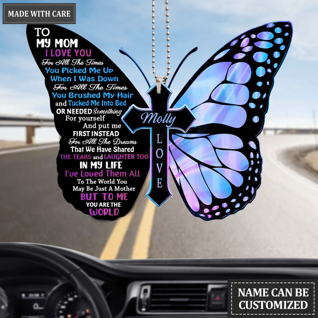 To My Mom Butterfly Personalized Ornament