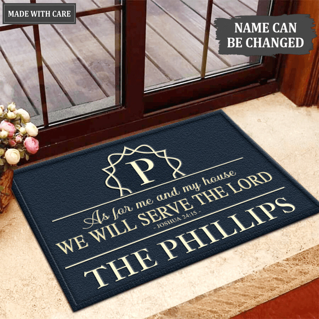 Luvingrace L173 Vintage Monogram Collection As For My House Personalized Doormat