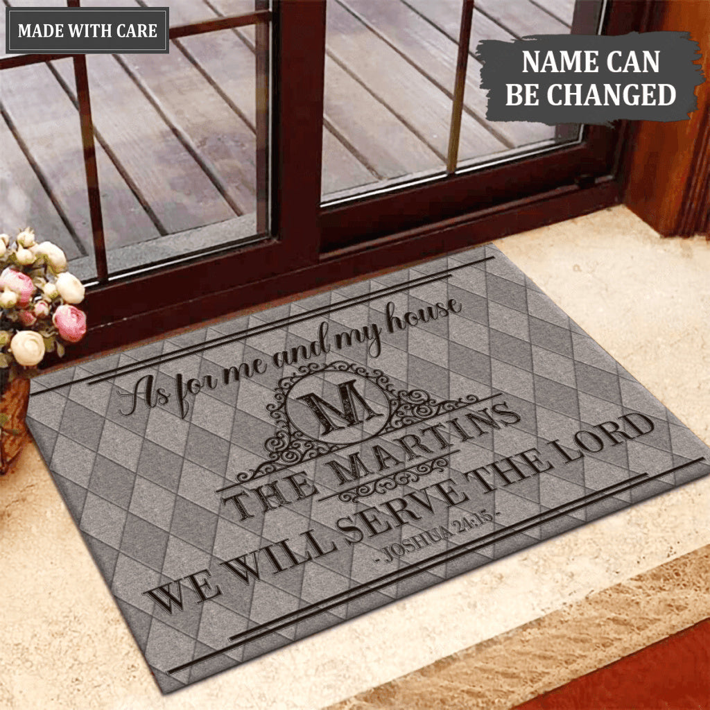 Luvingrace L20 Vintage Monogram Collection As For My House Personalized Doormat