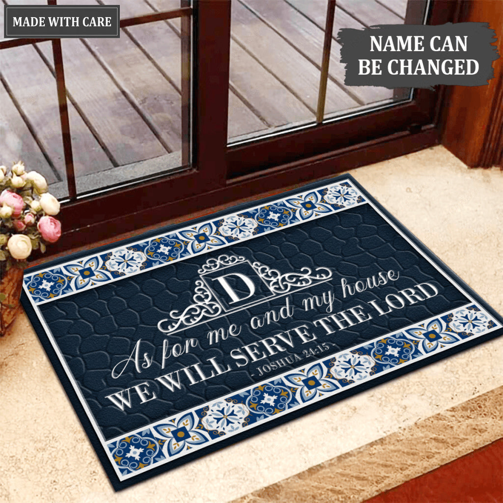 Luvingrace L22 Vintage Monogram Collection As For My House Personalized Doormat