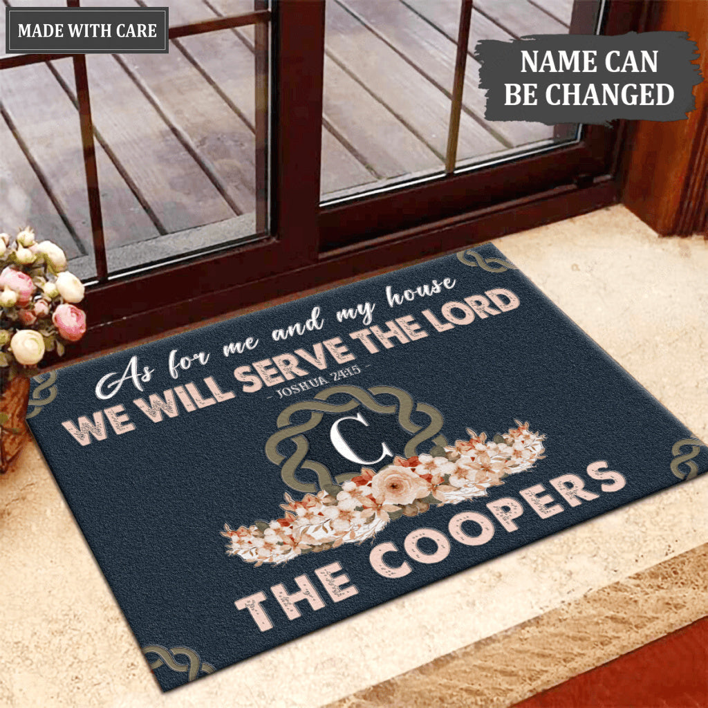 Luvingrace L23 Monogram Collection As For My House Personalized Doormat