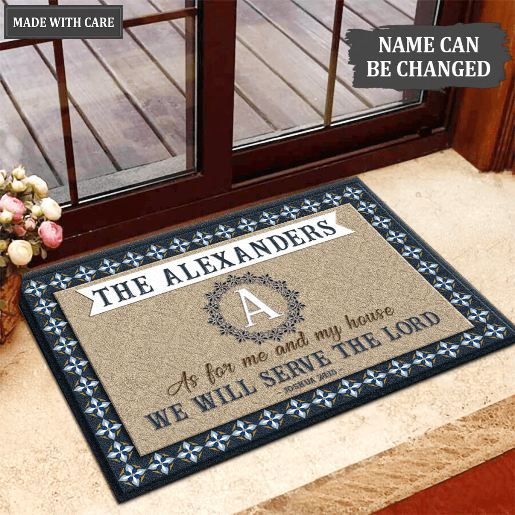 Luvingrace L24 Monogram Collection As For My House Personalized Doormat