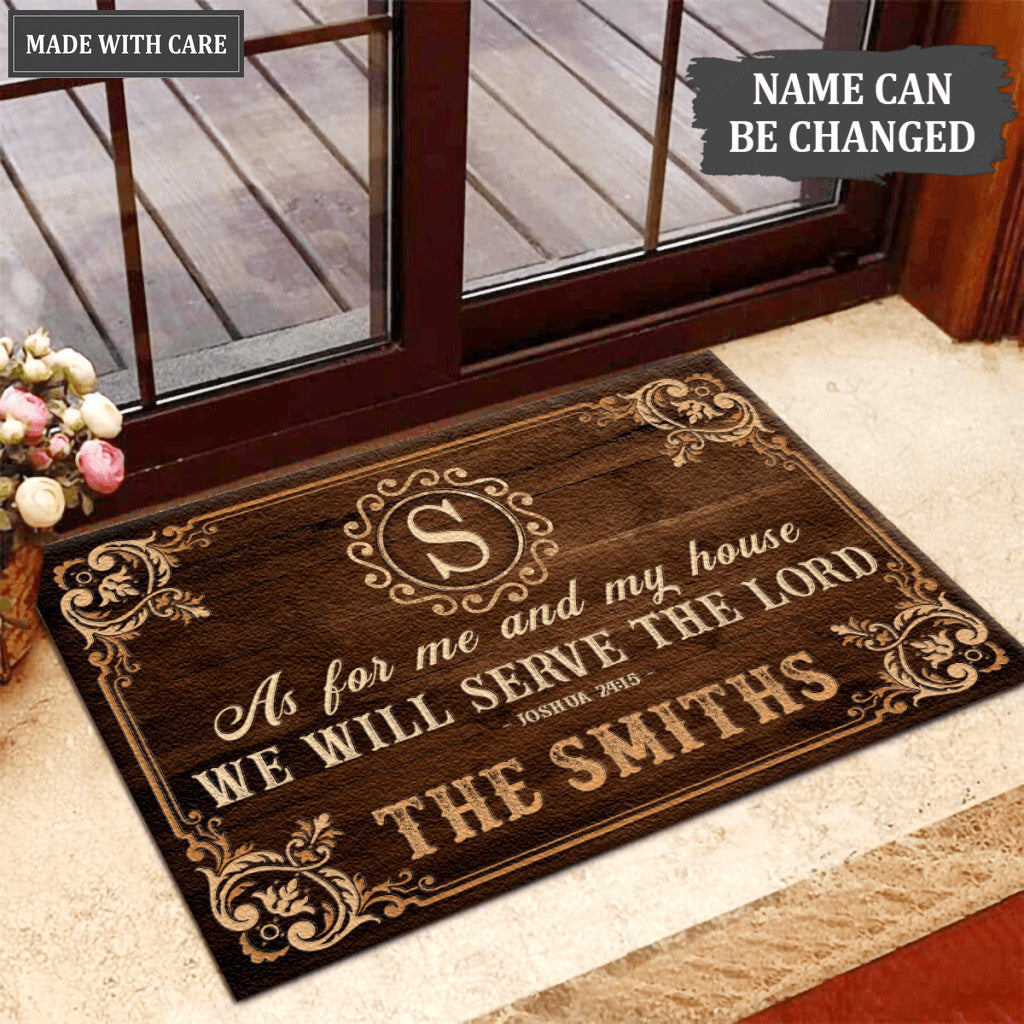Luvingrace L25 Monogram Collection As For My House Personalized Doormat