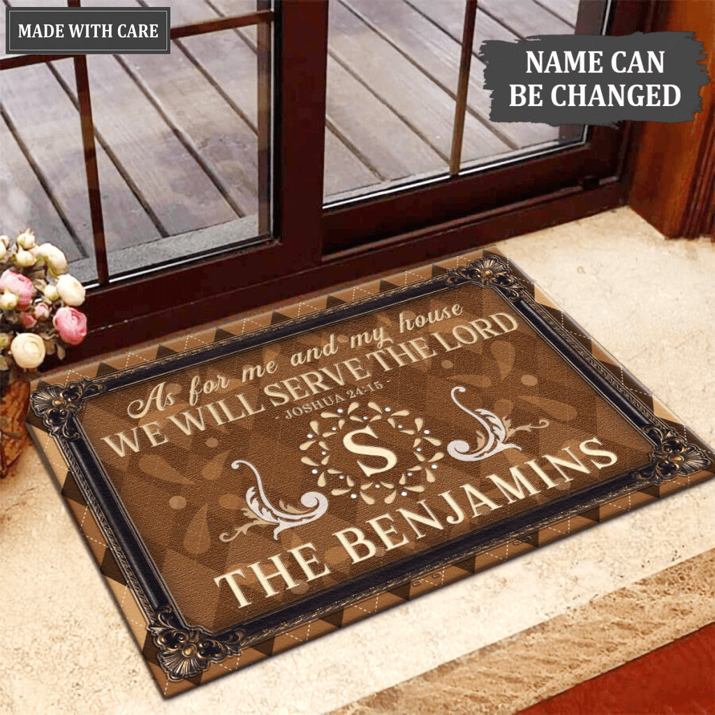 Luvingrace L26 Monogram Collection As For My House Personalized Doormat