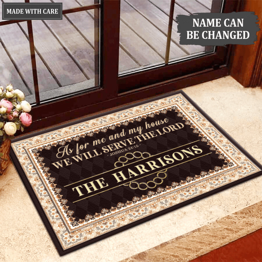 Luvingrace L27 Monogram Collection As For My House Personalized Doormat