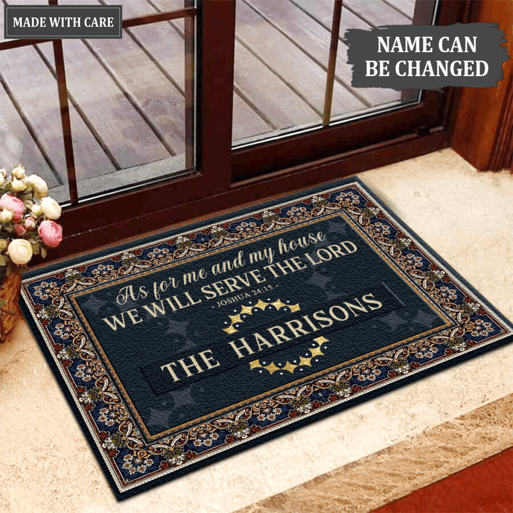 Luvingrace L31 Monogram Collection As For My House Personalized Doormat