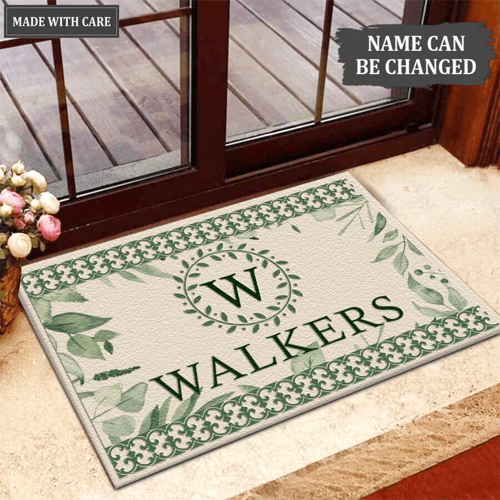 Luvingrace L32 Monogram Collection Family Name Personalized Doormat