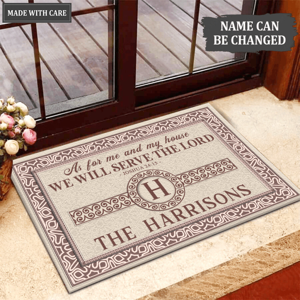 Luvingrace L33 Monogram Collection As For My House Personalized Doormat