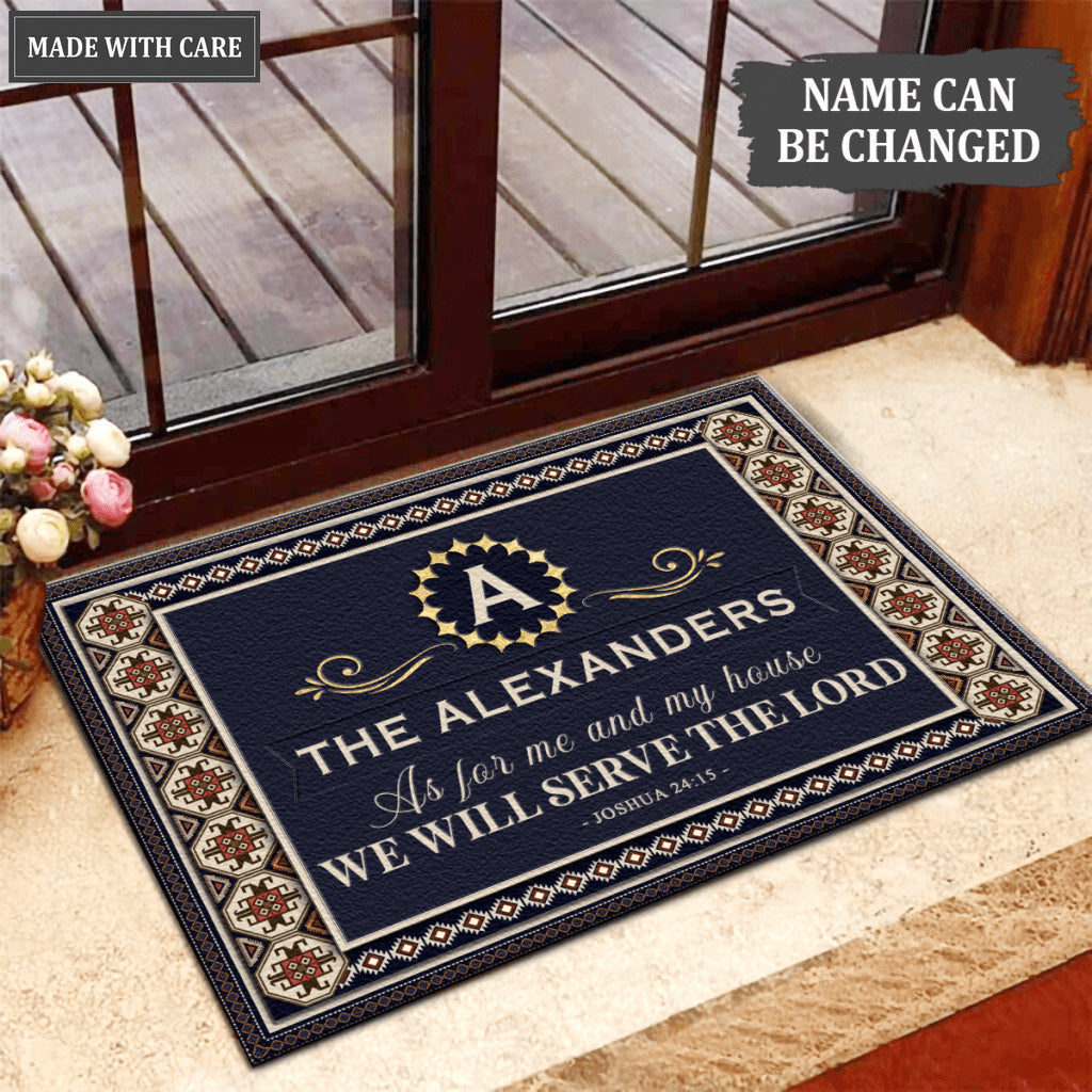 Luvingrace L34 Monogram Collection As For My House Personalized Doormat