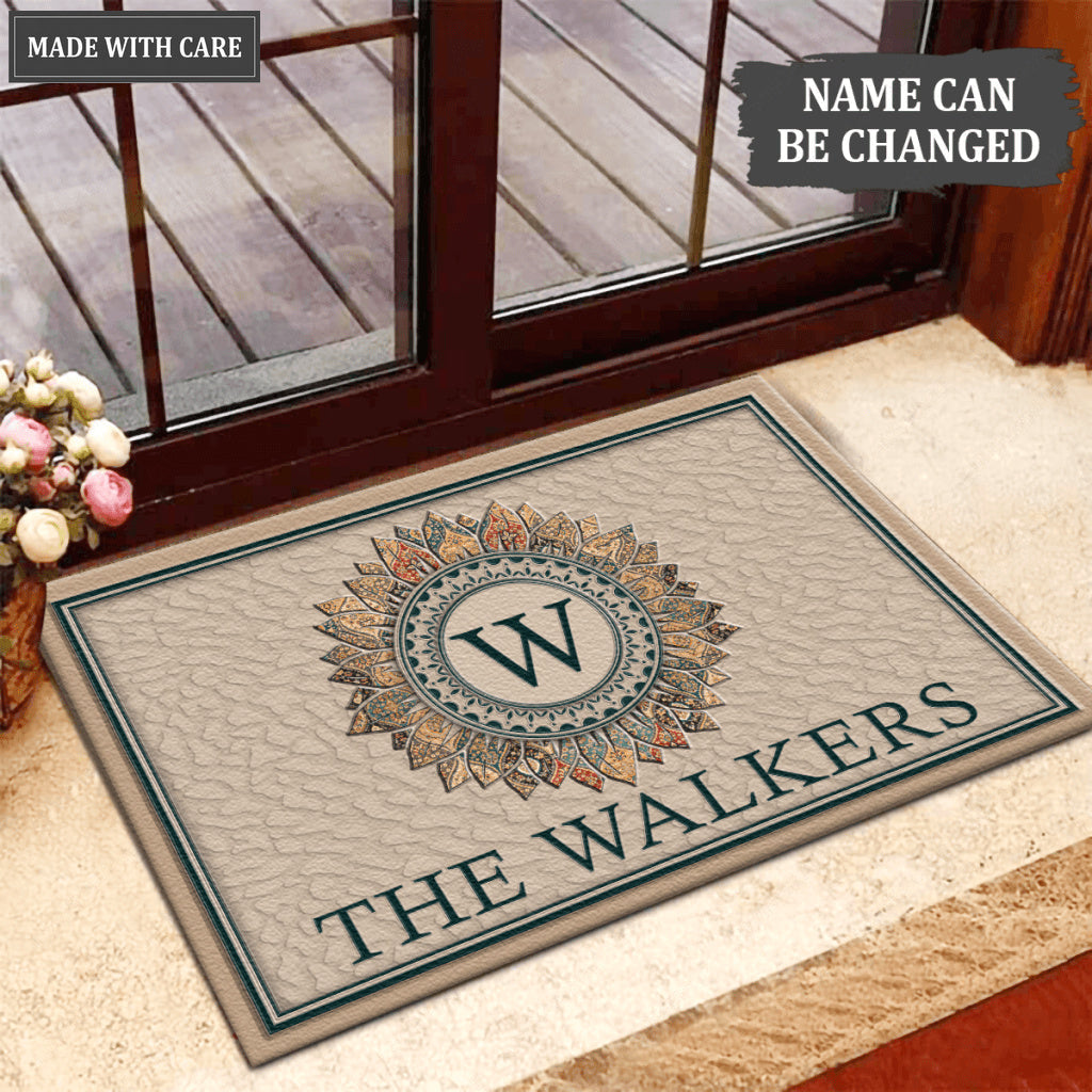 Luvingrace L35 Monogram Collection Family Name Personalized Doormat