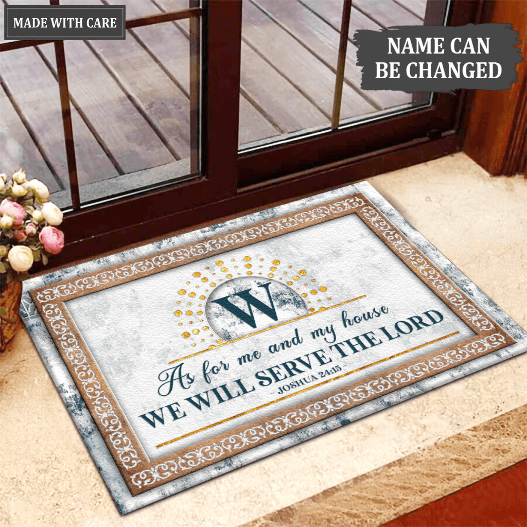 Luvingrace L36 Monogram Collection As For My House Personalized Doormat