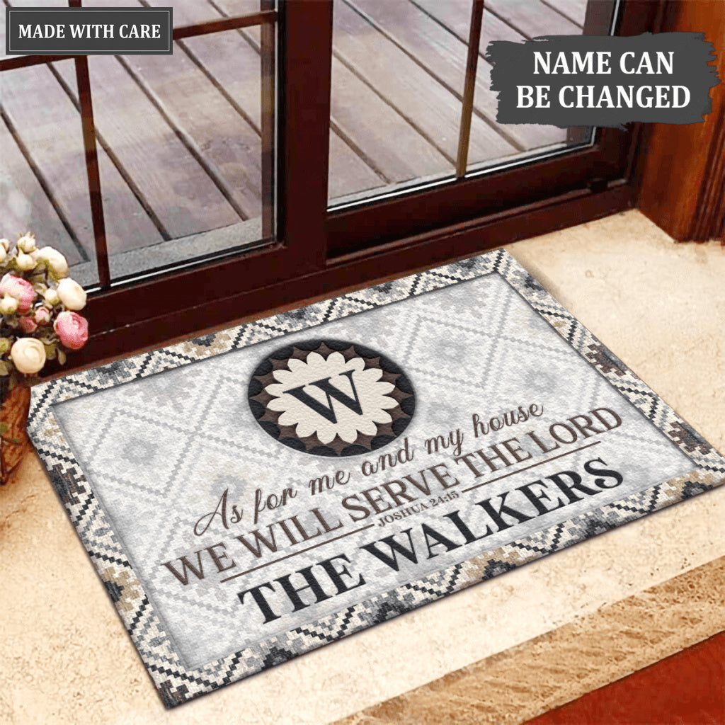 Luvingrace L37 Monogram Collection As For My House Personalized Doormat