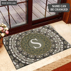 Luvingrace L38 Monogram The First Letter of Family Name Personalized Doormat